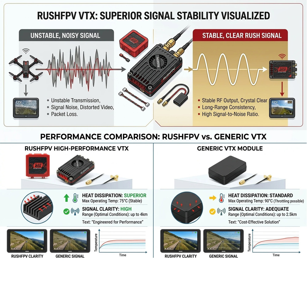 RUSHFPV RUSH MAX SOLO 2.5W / T - Rushfpv Rush Max Solo 5.8G 2.5W Vtx avaliação e preço